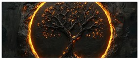 Tablou – Arborele vieții în lavă II. (120x50 cm)
