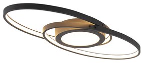 Plafoniera de design neagra cu LED inclus cu dimmer in 3 trepte - Axy