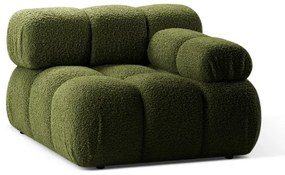 Modul pentru canapea modulară verde cu tapițerie din țesătură bouclé (cu colț pe partea dreaptă) Bellis – Micadoni Home