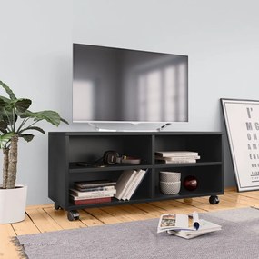 800181 vidaXL Dulap TV cu rotile, negru, 90x35x35, lemn prelucrat