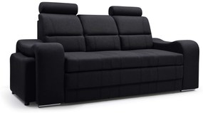 Zondo Canapea trei locuri Wendell (negru) (cu taburete). 1031762