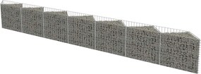 vidaXL Gabion perete, oțel galvanizat, 450 x 30 x 50 cm