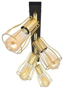 Spot TUBE 4xE27/15W/230V auriu/negru