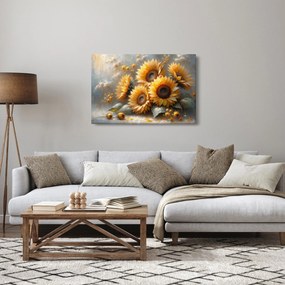 Tablou - Pictură cu floarea-soarelui (90x60 cm)