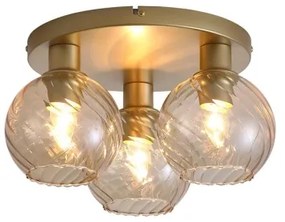 Searchlight 44521CP - Plafonieră RADIANCE, 3 x E27, 60 W, 230 V, Ø 37,5 cm, auriu