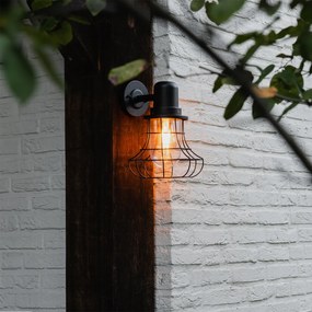 Lampă de perete exterioară rustică neagră IP44 - Moreno