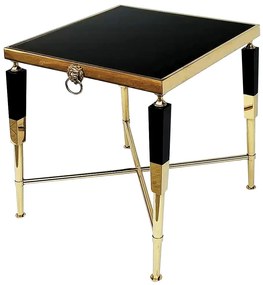 Masuta de cafea patrata Monaco negru/gold – H60 cm