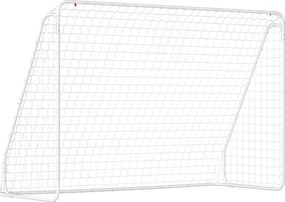 HOMCOM Poartă de Fotbal pentru Grădină și Parc cu 6 Pari în formă de U, din PE și Metal Eposidic, 301x120x200 cm, Alb | Aosom Romania