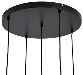 Lampă suspendată Hotel Chic negru și auriu cu sticlă verde 5 lumini - Zuzanna