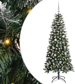 vidaXL Brad de Crăciun artificial Verde 150 cm PVC și Plastic și Oțel