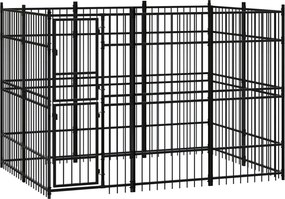 vidaXL Padoc pentru câini de exterior, 5,53 m², oțel