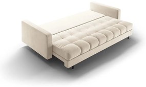 Canapea crem extensibilă, cu spațiu de depozitare cu tapițerie din catifea 222 cm Bali – Cosmopolitan Design