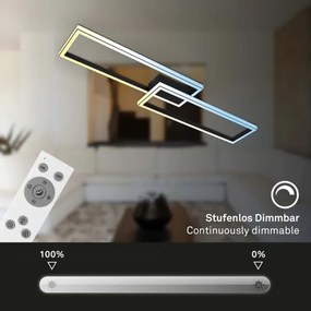 Briloner 3761015 - Lampă LED de tavan cu dimmer LED/45W/230V 2700-6500K+telecomandă neagră