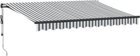vidaXL Copertină retractabilă automat, antracit/alb, 350x250 cm