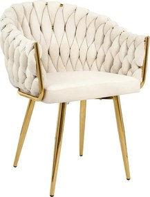 Scaun modern elegant TRESSE bej/ auriu