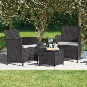 Set ratan Avenberg VENETO ratan negru / tapițerie gri