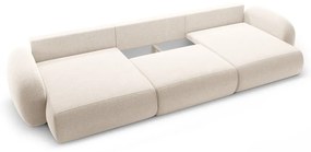 Colțar crem extensibil/cu spațiu de depozitare cu tapițerie din chenille (în formă de "U") Tonale – Cosmopolitan Design