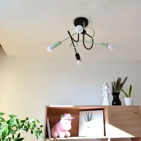 Lustră aplicată OXFORD 4xE27/15W/230V negru/verde