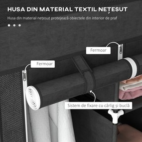 Homcom sifonier Pliabil Textil – Cu Rafturi &amp; Sertare, Ideal pentru Spatii Mici | Aosom Romania
