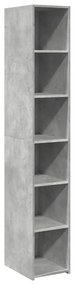 846414 vidaXL Dulap înalt, gri beton, 30x41x185 cm, lemn prelucrat