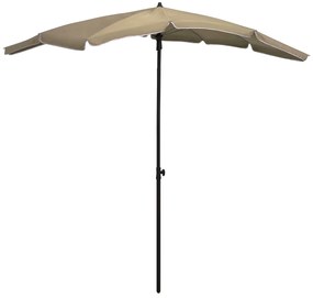 vidaXL Umbrelă de grădină cu stâlp, gri taupe, 200x130 cm