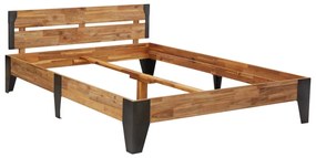 325290 vidaXL Cadru de pat, 120 x 200 cm, lemn masiv acacia cu finisaj periat