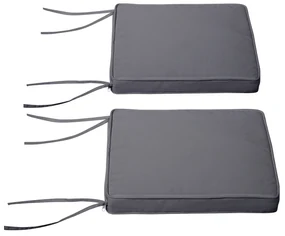 Outsunny Set de 2 perne pentru fotolii de grădină Pernă pentru scaun de exterior Perne de șezut detasabile Umplutură de 5 cm Tesatura de poliester dim. 45L x 45l cm Gri închis | Aosom Romania