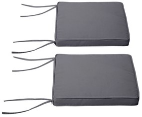 Outsunny Set de 2 perne pentru fotolii de grădină Pernă pentru scaun de exterior Perne de șezut detasabile Umplutură de 5 cm Tesatura de poliester dim. 45L x 45l cm Gri închis | Aosom Romania