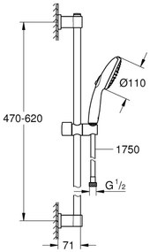 GROHE VITALIO START 110 - Set de duș, 600 mm, crom lucios (2794810E)