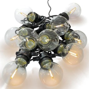 Lumini LED pentru petreceri de grădină - becuri de sticlă - 5 m alb cald