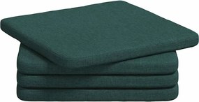 vidaXL Perne de Șezut 4 pcs Verde închis 40 x 40 x 3 cm țesătură