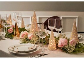 Sfeșnic de Crăciun din bone china Kähler Design Nobili, înălțime 19 cm, alb