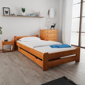 Pat Emily 80x200 cm, arin Saltele: Fara saltea, Somiera pat: Cu lamele drepte