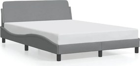 vidaXL Cadru de pat, Dover, gri deschis, 140x190 cm, textil