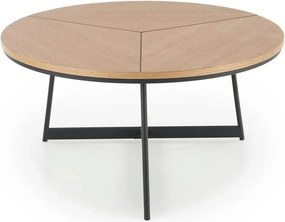 Masuta cafea KARIDA, stejar natural/negru, 80x80x41 cm