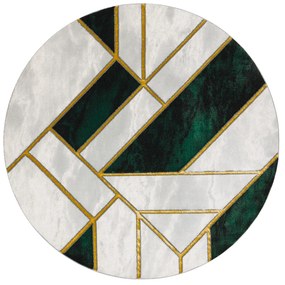 Exclusiv EMERALD covor 1015 cerc - glamour, stilat, marmură, geometric sticla verde / aur