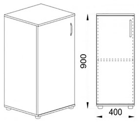 DULAP OLYMPIA, 40X37.5X90 CM, 1 USA, CULOARE SONOMA, PAL