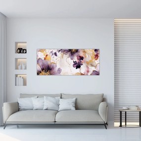 Tablou - Acuarelă flori (120x50 cm)