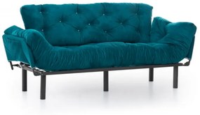Canapea Extensibilă cu 3 Locuri Nitta Triple, Verde Petrol