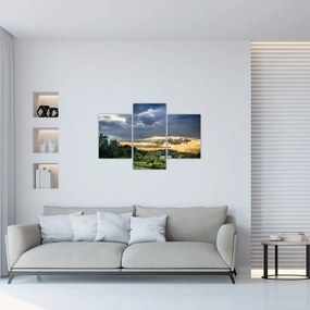 Tablou cu peisaj și raze de soare (90x60 cm)