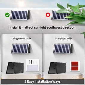 Aplica Exterior RFAN, Cu Panou Solar, Model 686030, IP65, Lumină Neutră, 8W, Negru