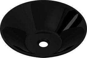 vidaXL Chiuvetă ceramică pentru baie, rotundă, negru