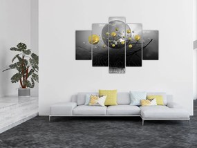 Tabloul cu bile abstracte aurii (150x105 cm)