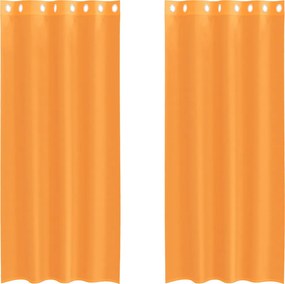 vidaXL Perdele Voile cu Oelii 2 buc Portocaliu 140x245 cm