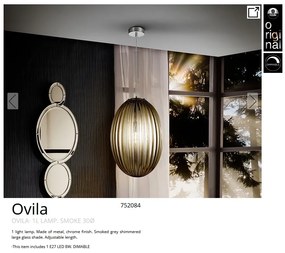 Pendul design modern decorativ Ovila 30cm fumuriu