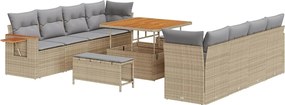 vidaXL Set de canapele pentru grădină 12 pcs Beige și gri deschis
