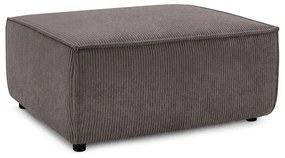 Taburet taupe cu tapițerie din catifea reiată Nihad – Bobochic Paris