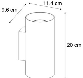 Lampă de perete inteligentă neagră cu auriu 2 lumini inclusiv WiFi GU10 - Sab