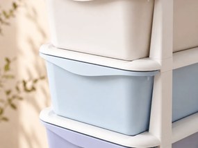Raft pe roti cu sertare TONES 97x36x36 cm, albastru