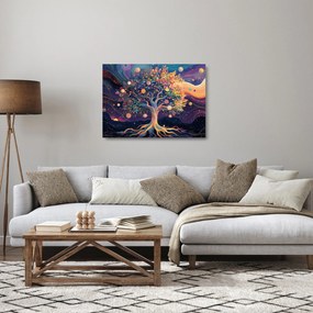 Tablou pe sticlă – Arbore violet plin de energie (70x50 cm)